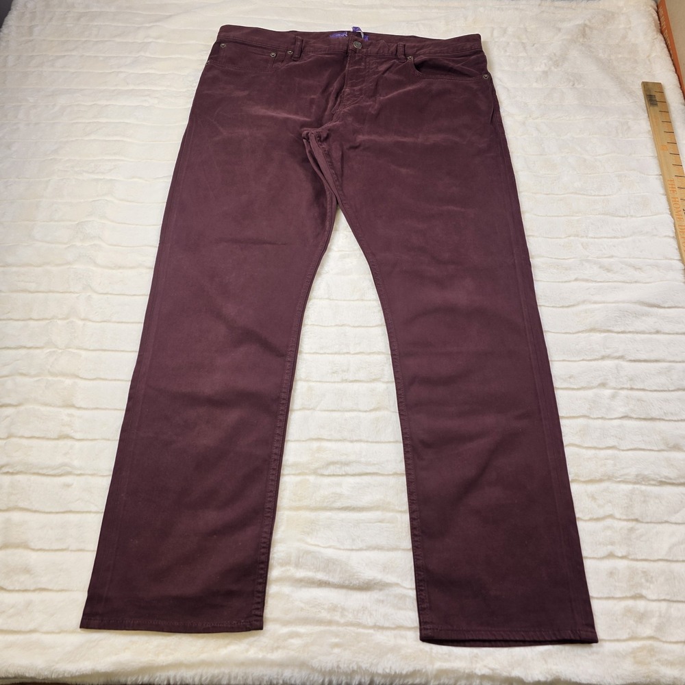 Ralph Lauren Purple Label Slim Fit‎ Stretch Sateen Pants Mens 35 Burgundy $595